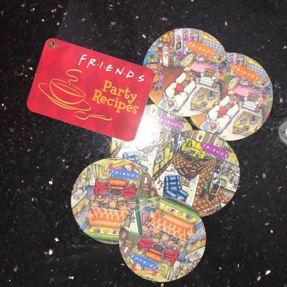 Friends Party Recipes Coaster Set - Multicolor